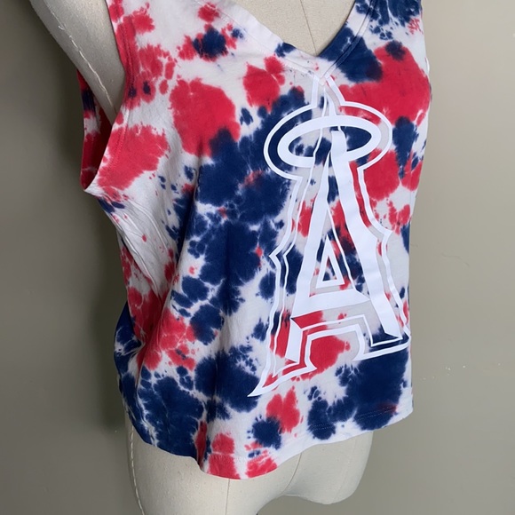 VICTORIAS SECRET PINK MLB COLLECTION ANGELS TIE DYE TANK TOP - Picture 2 of 7